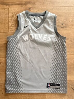 Nike White and Light Gray Dri-FIT Basketball Jersey